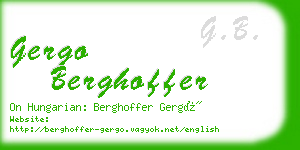 gergo berghoffer business card